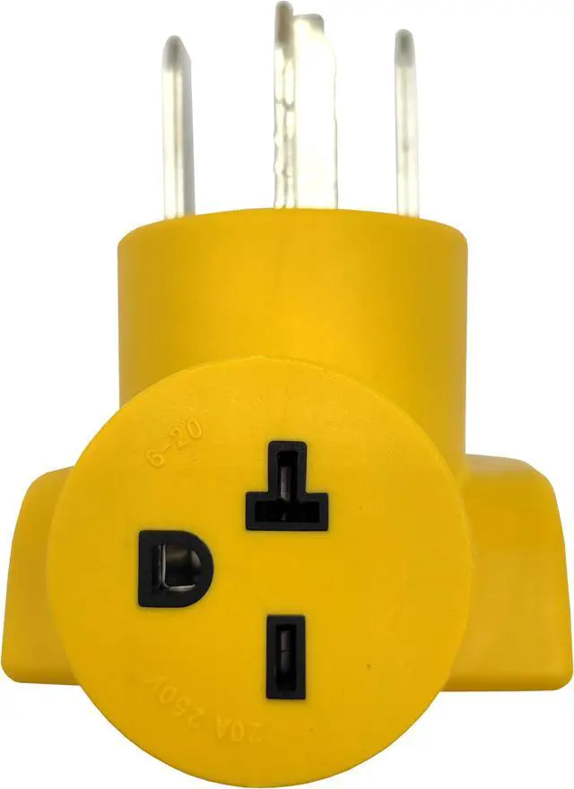 Alt view image 2 of 4 - Parkworld 63135 NEMA 14-30P to 6-20R T-Blade 6-15R One Piece Compact Adapter Dryer to A/C Adaptor Output 20amp 250Volt