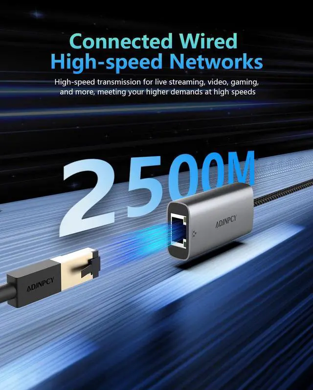 Alt view image 2 of 7 - ADJNPCY USB-A to Ethernet Adapter,USB3.0 to 2.5 Gbps Ethernet LAN Network Adapter,Aluminum Portable,for MacBook , and Later, Lenovo and Later, XPS