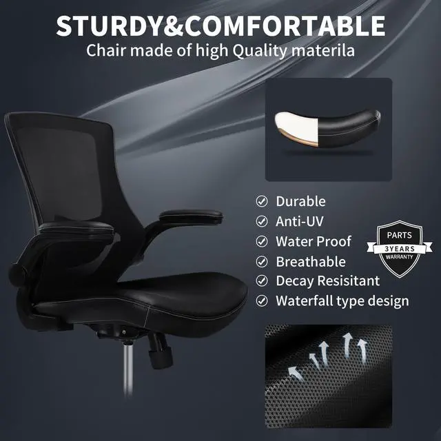 Alt view image 2 of 6 - Misolant Drafting Chair, Tall Office Chair for Standing Desk, Office Chair Ergonomic Desk Chair with Adjustable Lumbar Support and Footrest, Tall Adjustable Office Chair (Black)