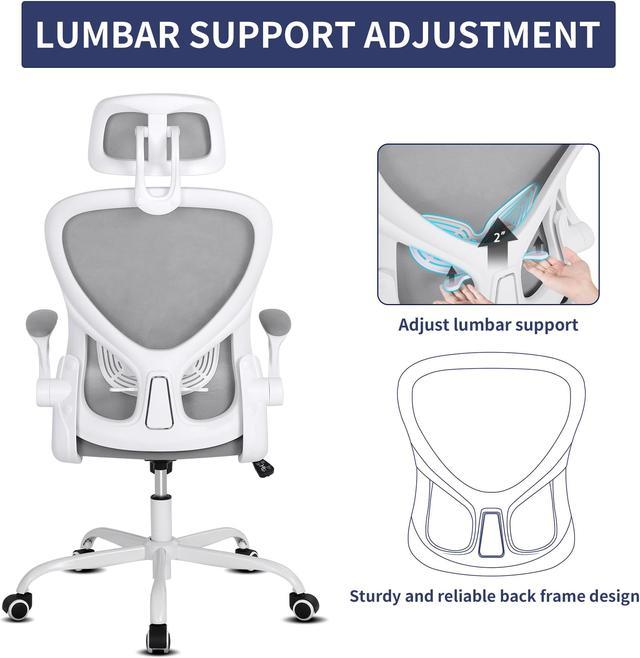 Misolant Ergonomic Chair, Office Desk Chair, Office Chair, Desk Chair with  Headrest, Ergonomic Office Chair Adjustable Lumbar Support and Flip up  Armrest, Office Desk Chair Ergo Computer Chair - Yahoo Shopping