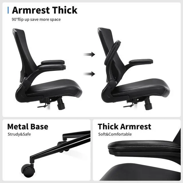 Alt view image 4 of 6 - Misolant Drafting Chair, Tall Office Chair for Standing Desk, Office Chair Ergonomic Desk Chair with Adjustable Lumbar Support and Footrest, Tall Adjustable Office Chair (Black)