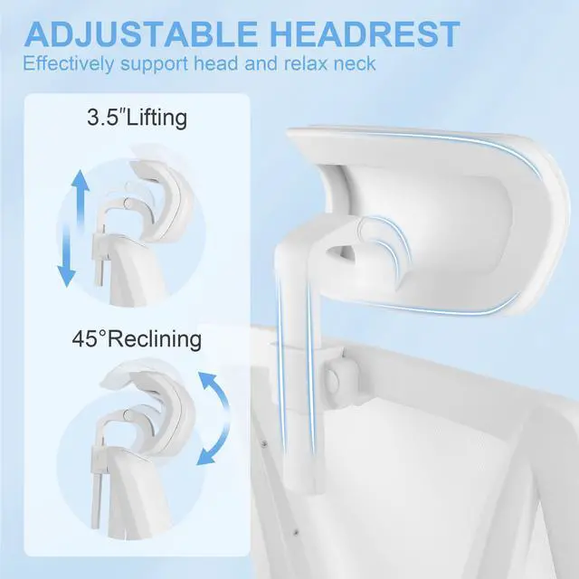 Alt view image 2 of 6 - Misolant Ergonomic Office Chair with Footrest, Ergonomic Desk Chair with Adjustable 2D Lumbar Support, High Back Office Chair with Adjustable Headrest, Comfortable Leather Office Chair