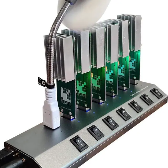 Main image of Bitcoin Merch® - 7-Port Powered USB Hub ONLY 3.0, UPGRADED 65W, FOR Newpac, Twopac, Moonlander US Plug -  USB Miners NOT INCLUDED!