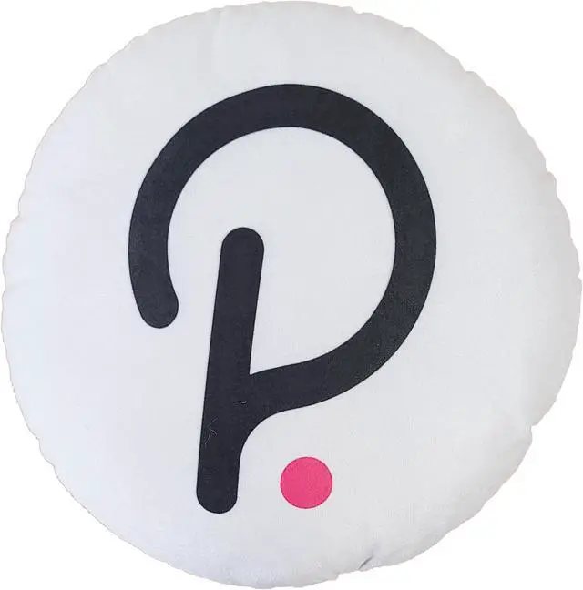 Main image of White/Black/Pink Polkadot (DOT) Stuffed Plush Pillow Cryptocurrency Crypto Currency Decoration