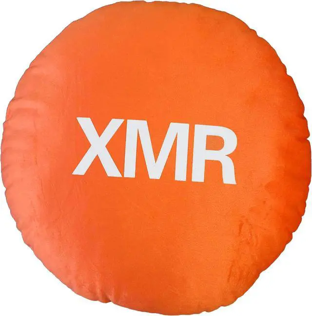 Alt view image 2 of 2 - Orange/Black Monero (XMR) Stuffed Plush Pillow Cryptocurrency Crypto Currency Decoration