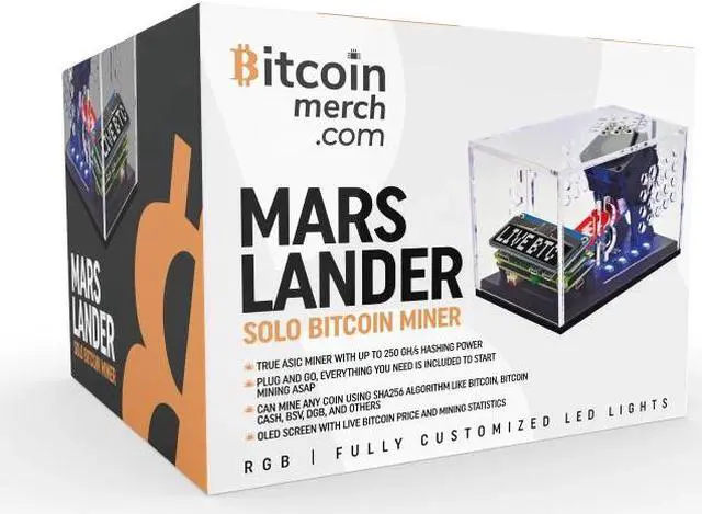 Alt view image 2 of 7 - Bitcoin Merch® MARS LANDER Solo Bitcoin Miner - Up to 250GH/s