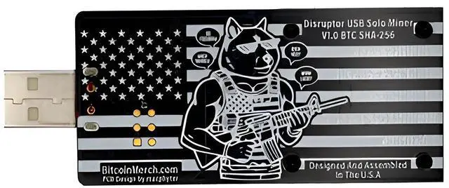 Alt view image 3 of 3 - Bitcoin Merch® - Disruptor USB Miner 12x combo 3.6th/s+