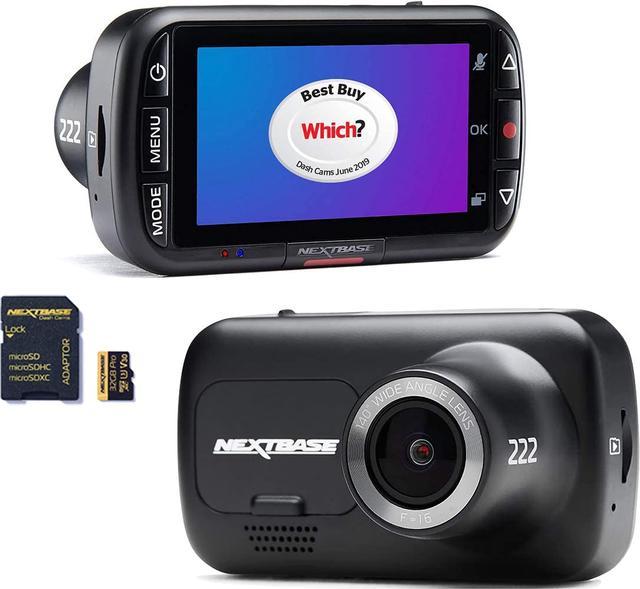 Nextbase 222 Dash Cam and 32GB Micor SD Memory Card Bundle- Full  1080p/60fps HD Recording in Car Camera with Parking Mode, Night Vision,  Automatic Loop Recording and Shock Sensor Protection 
