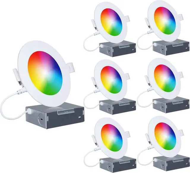 Main image of Infibrite 4 Inch Wi-Fi Smart 9W 810LM Thin Recessed LED Ceiling Light, Dimmable, Works w/ Alexa/Google, Wet Rated (6 Pack)
