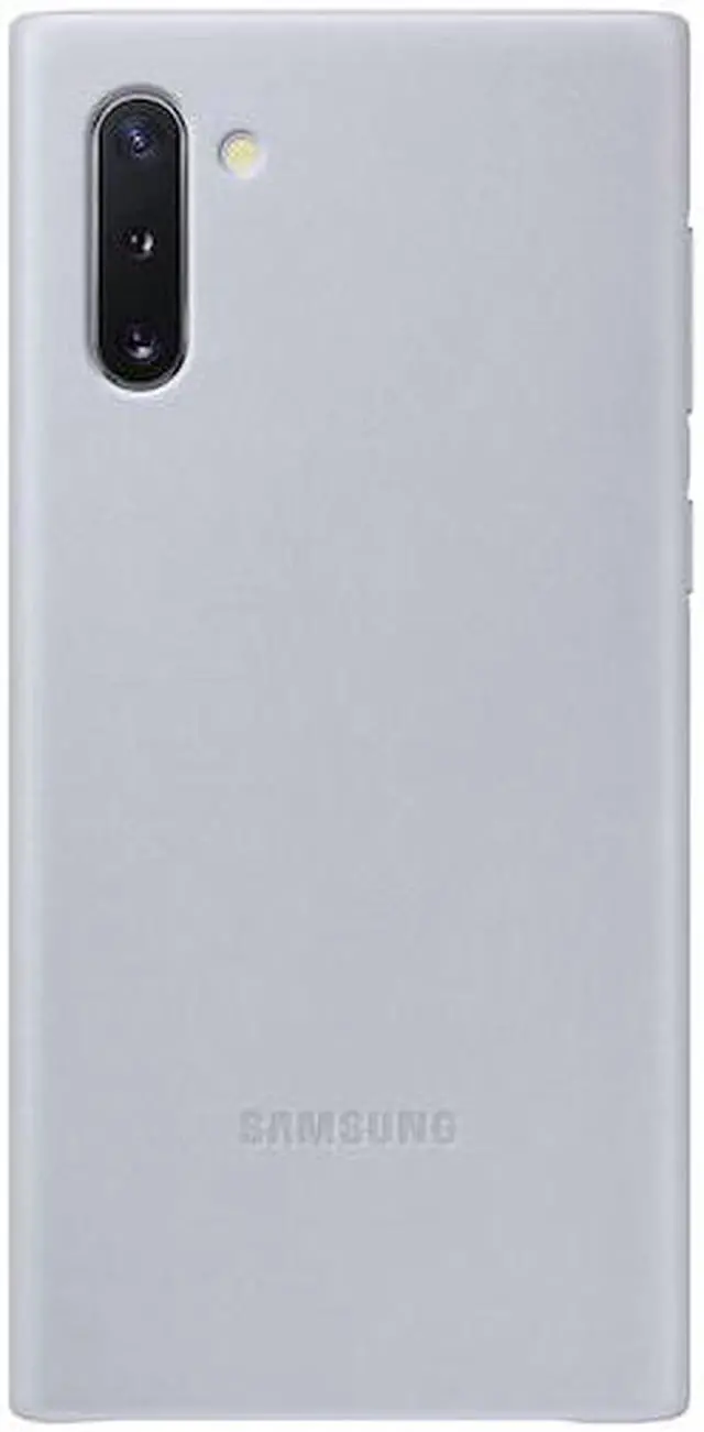 Main image of galaxy note10 leather back cover silver