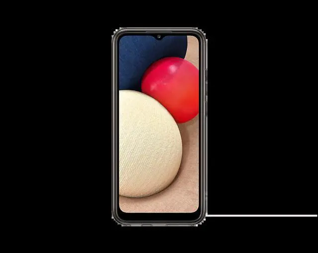 Main image of galaxy a02s soft clear cover black