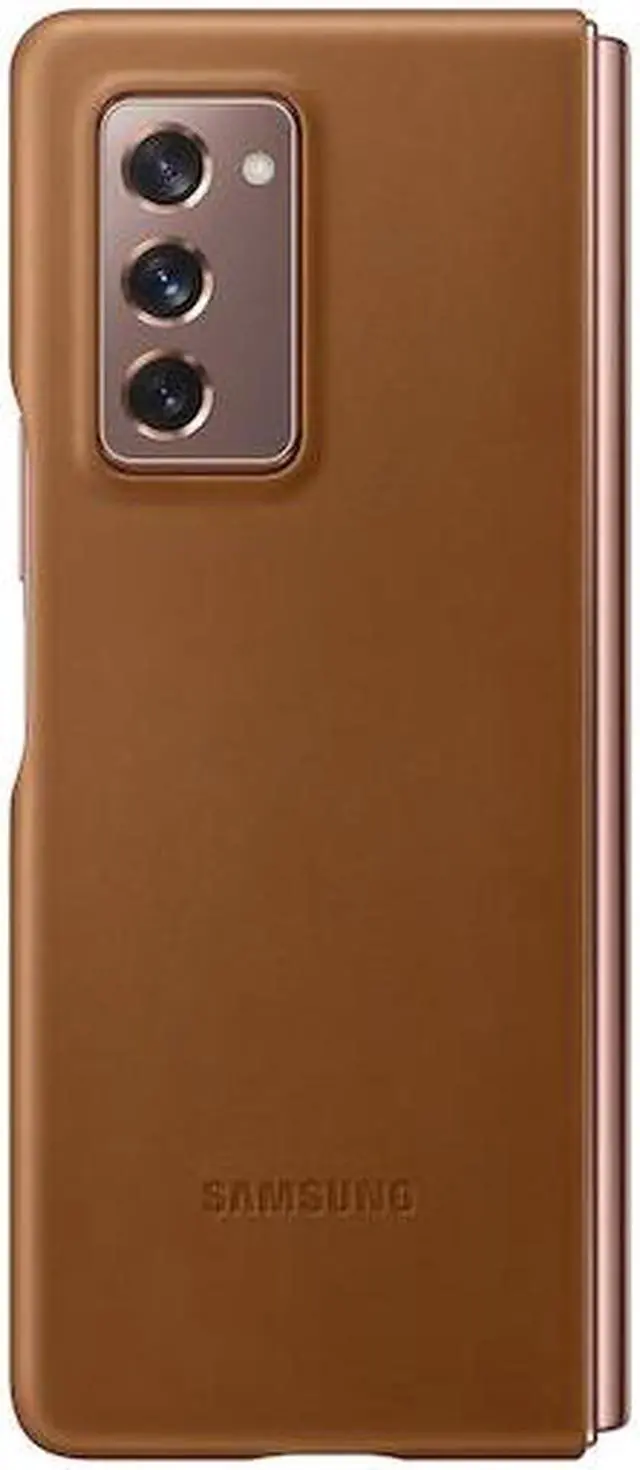 Alt view image 3 of 4 - galaxy z fold2 5g leather cover brown