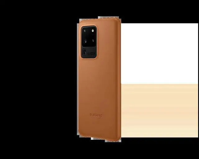 Alt view image 2 of 5 - galaxy s20 ultra 5g leather cover brown