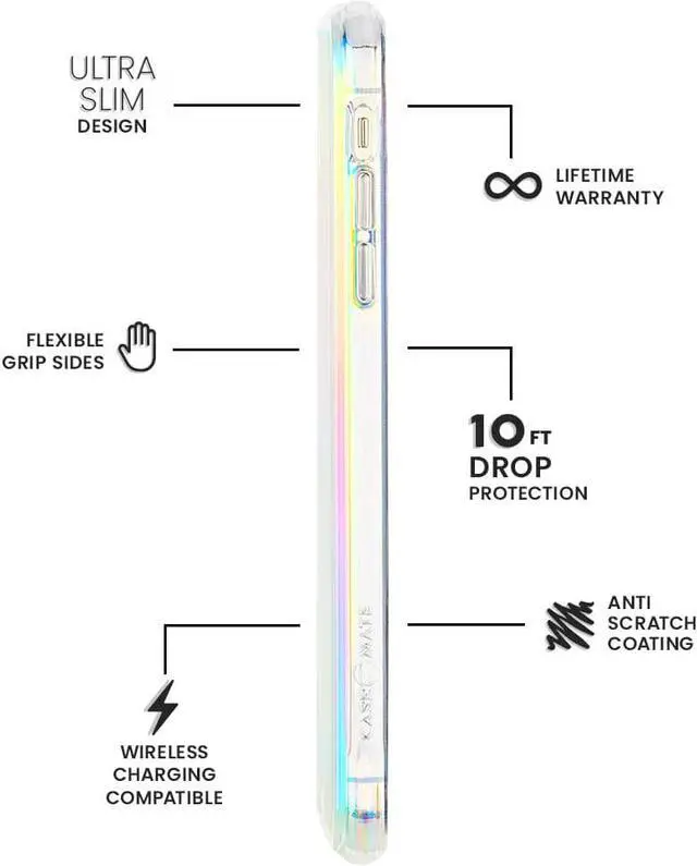 Alt view image 4 of 7 - Case-Mate Tough Groove Case for Apple iPhone 11 Pro (5.8-inch) - Iridescent