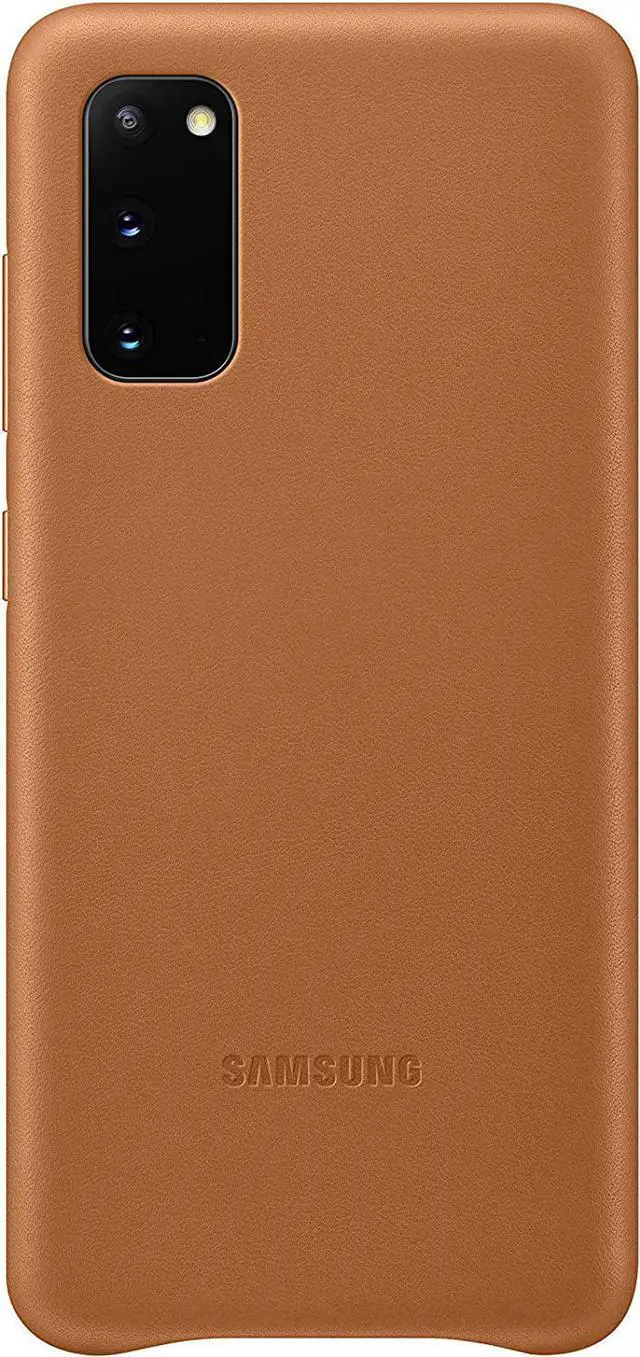 Main image of Samsung Galaxy S20 Case, Leather Back Cover - Brown (US Version with Warranty) (EF-VG980LAEGUS)