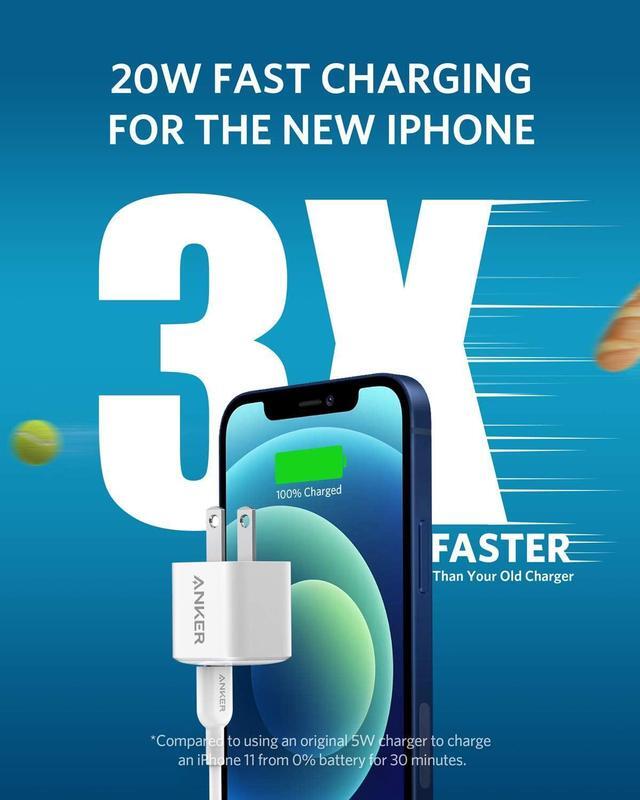 Alt view image 2 of 4 - Anker PowerPort Nano 20W USB Type-C Wall Charger 2-pack