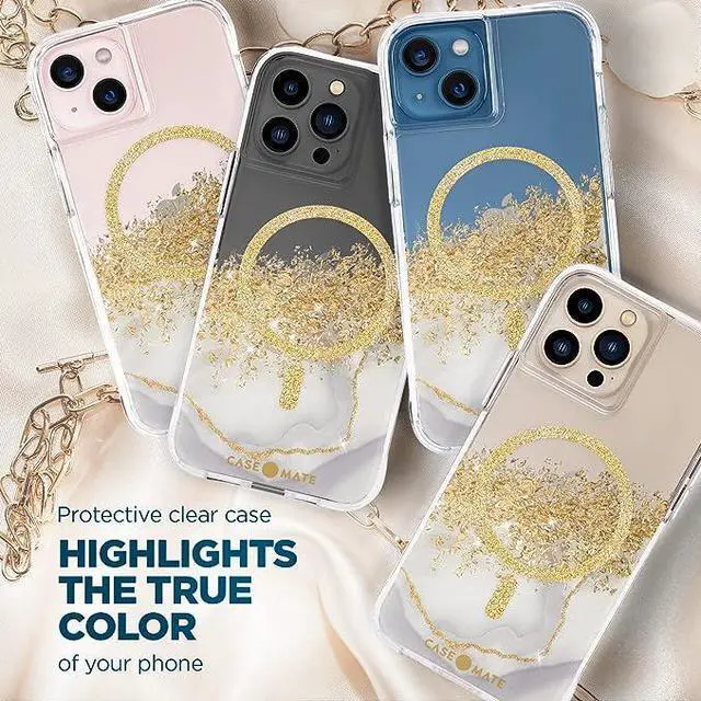 Alt view image 2 of 6 - Case Mate KARAT 10 FT 3M Drop Protection Clear/ Gold For Iphone 13