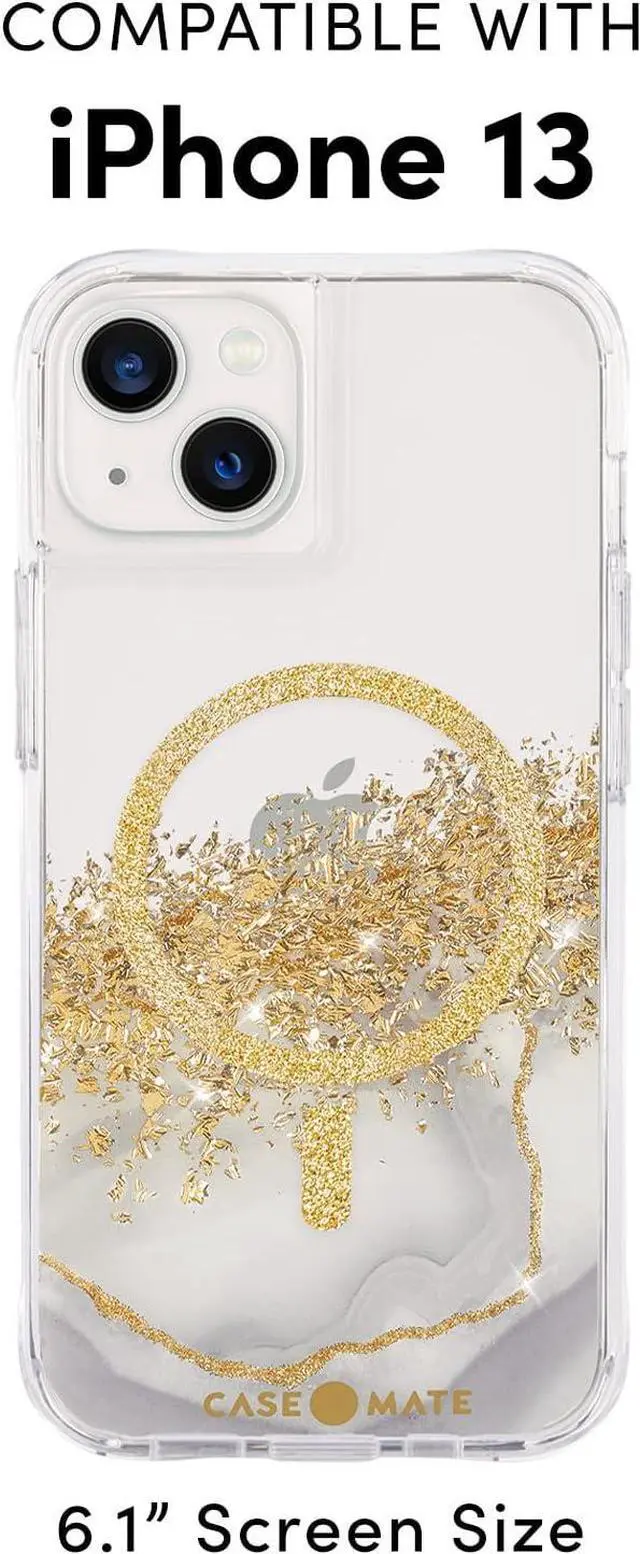 Alt view image 3 of 6 - Case Mate KARAT 10 FT 3M Drop Protection Clear/ Gold For Iphone 13