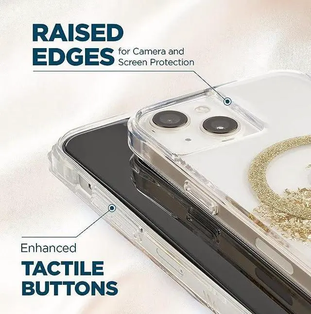 Alt view image 4 of 6 - Case Mate KARAT 10 FT 3M Drop Protection Clear/ Gold For Iphone 13