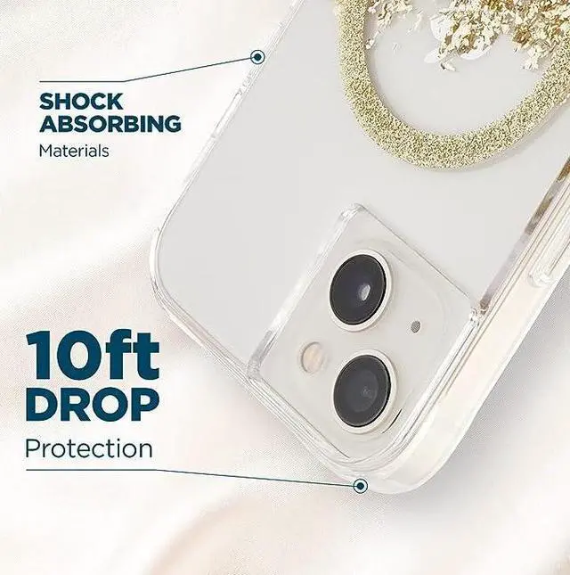 Alt view image 5 of 6 - Case Mate KARAT 10 FT 3M Drop Protection Clear/ Gold For Iphone 13