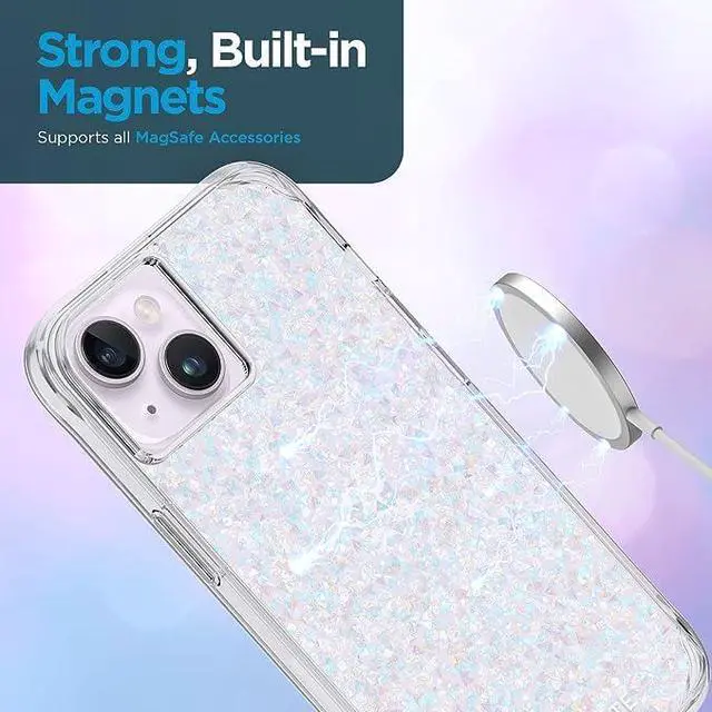 Alt view image 6 of 6 - Case Mate Multi Magnets Work With MagSafe 10 Foot  Drop Protection Twinkle Diamond Case For Iphone 6.7" 2022 ( IPHONE 14 Plus)