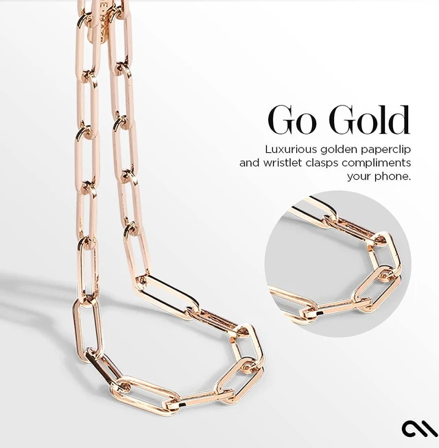 Alt view image 4 of 6 - Case Mate Chain Phone Wristlet Attaches To Most Phone Cases Gold