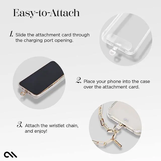 Alt view image 6 of 6 - Case Mate Chain Phone Wristlet Attaches To Most Phone Cases Gold