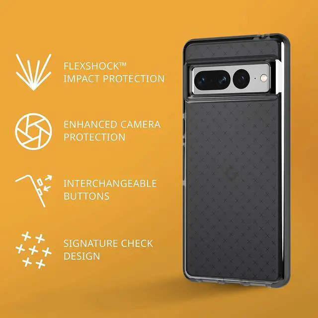 Alt view image 2 of 4 - Tech 21 Flexshock 16 FT 4.9M Multi Drop Impact Tested Waste Responsible Innavation Black Case For Google Pixel 7 Pro