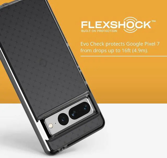 Alt view image 3 of 4 - Tech 21 Flexshock 16 FT 4.9M Multi Drop Impact Tested Waste Responsible Innavation Black Case For Google Pixel 7 Pro