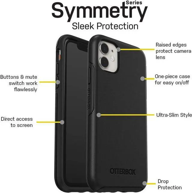 Alt view image 6 of 7 - Otter Box Symmetry Series Sleek Protection Black For iphone 11
