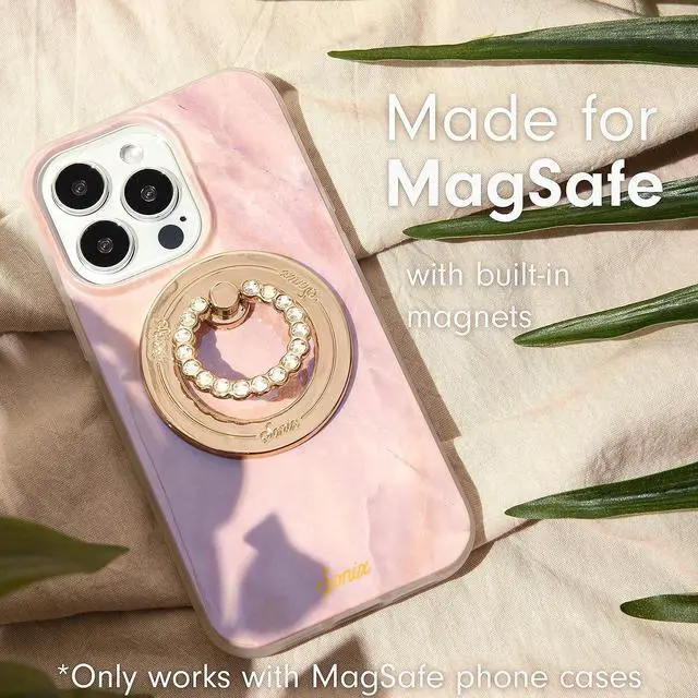 Alt view image 2 of 6 - Sonix MagLink Removable Phone Gold/Clear Rhinestone Ring