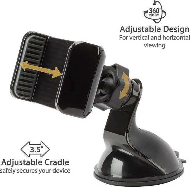 Alt view image 2 of 5 - SCOSCHE CarMount Window / Dash/Vent Universal 3- in 1 Car Mount Kit For SmartPhones
