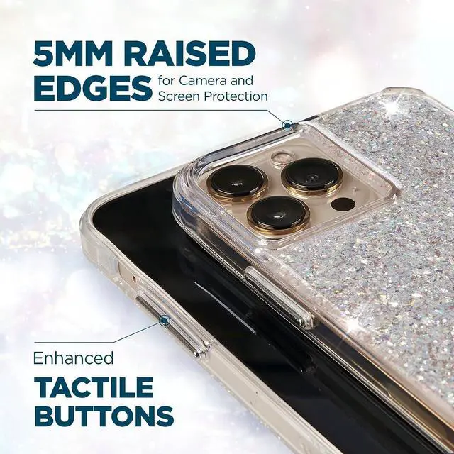 Alt view image 3 of 6 - Case Mate TWINKLE 10 FT 3M Drop Protection Silver Case For 13 Pro