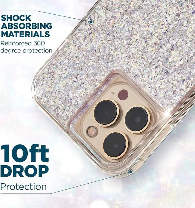 Alt view image 4 of 6 - Case Mate TWINKLE 10 FT 3M Drop Protection Silver Case For 13 Pro