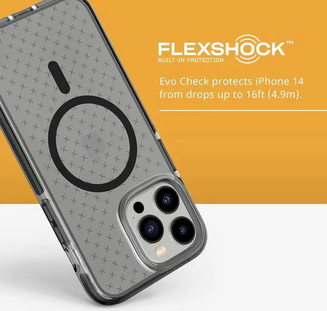 Alt view image 4 of 7 - Tech 21 16 FT 4.9M Multi Drop Impact Tested Case For iPhone 14 Pro Max - Smokey Black