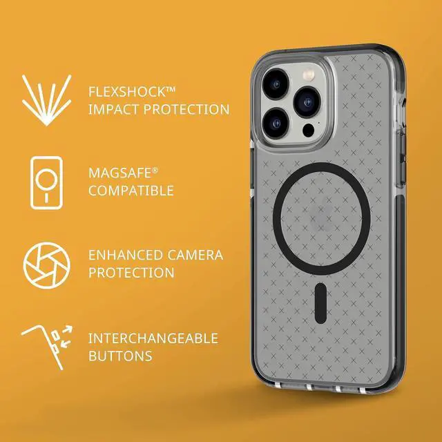 Alt view image 2 of 7 - Tech 21 16 FT 4.9M Multi Drop Impact Tested Case For iPhone 14 Pro Max - Smokey Black