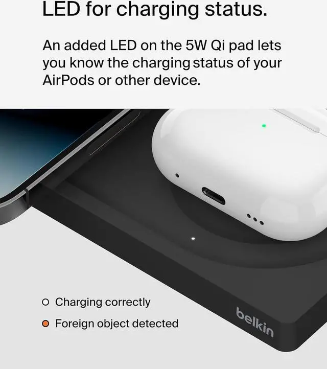 Alt view image 4 of 4 - BELKIN WIZ019ttBK 2-in-1 Wireless Pad with MagSafe