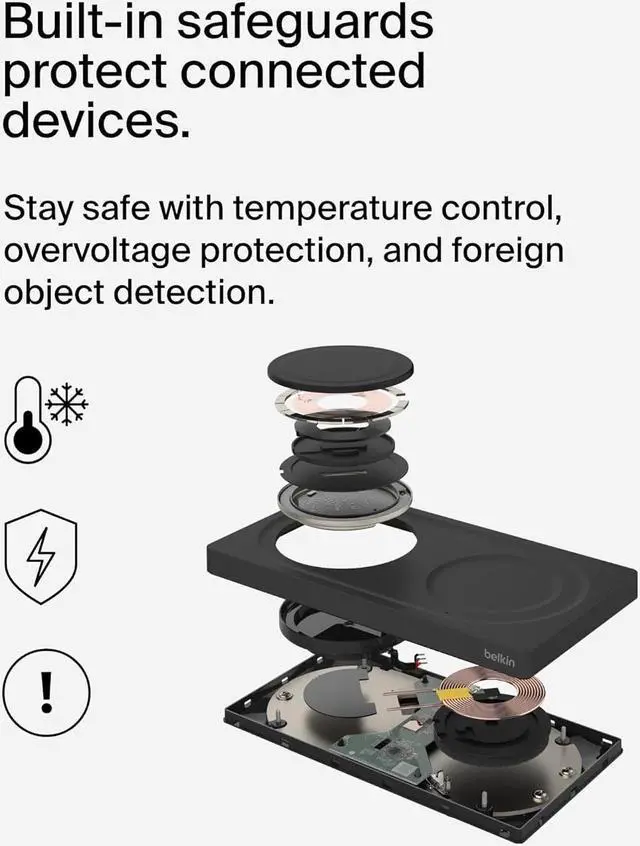 Alt view image 3 of 4 - BELKIN WIZ019ttBK 2-in-1 Wireless Pad with MagSafe