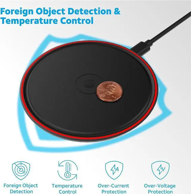 Alt view image 5 of 5 - "AT&T 15W Premium Wireless Charging Pad Charges 40% Faster on Select Devices Than Standard Wireless Chargers Black "