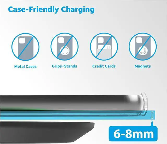 Alt view image 4 of 5 - "AT&T 15W Premium Wireless Charging Pad Charges 40% Faster on Select Devices Than Standard Wireless Chargers Black "