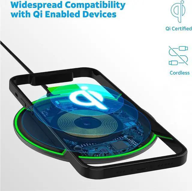 Alt view image 3 of 5 - "AT&T 15W Premium Wireless Charging Pad Charges 40% Faster on Select Devices Than Standard Wireless Chargers Black "