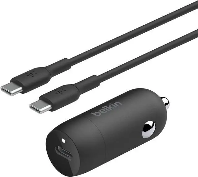 Alt view image 5 of 5 - "Belkin 30W USB-C Power Delivery PPS Car Charger + 1M USB-C Cable Bundle Black "