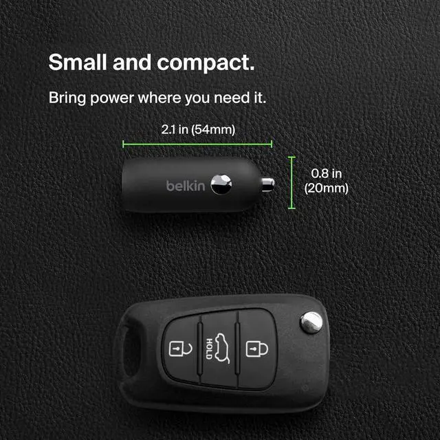 Alt view image 3 of 5 - "Belkin 30W USB-C Power Delivery PPS Car Charger + 1M USB-C Cable Bundle Black "