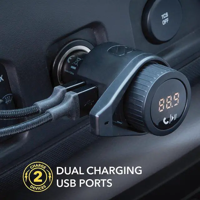 Alt view image 5 of 5 - Scosche BTFreq Wireless Hands-Free Car Kit 2 USB Charging Ports Black