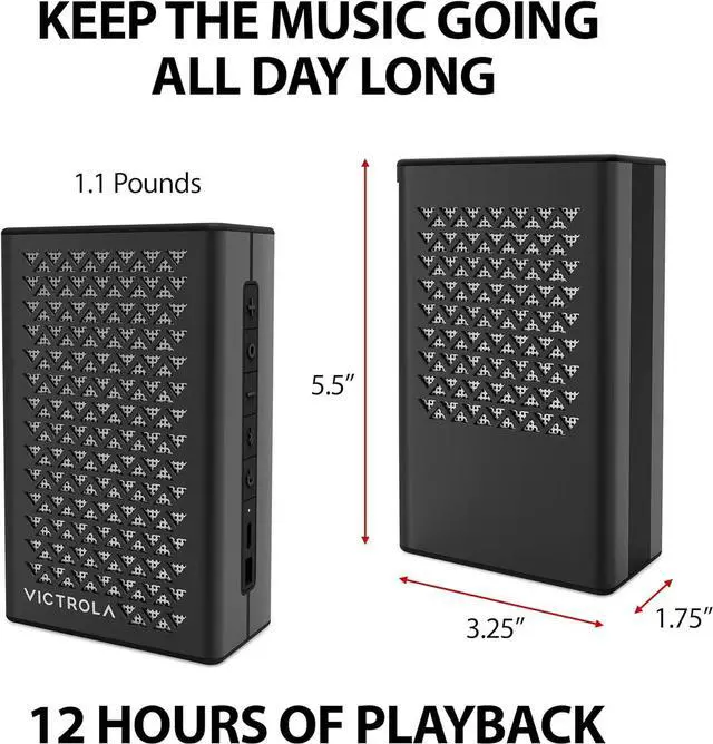 Alt view image 2 of 5 - Victrola - Music Edition 1 Portable Bluetooth Speaker - Black