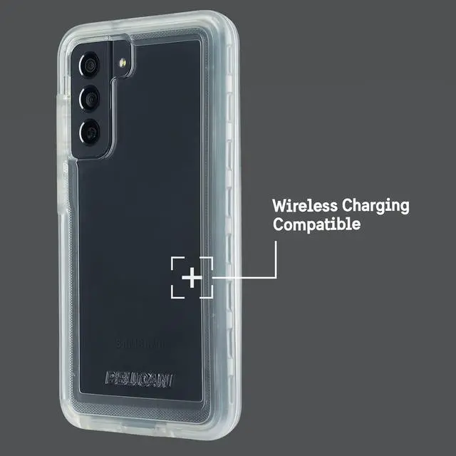 Alt view image 4 of 5 - Pelican Voyager Series - Samsung Galaxy S21 FE Case [Wireless Charging Compatible] [Anti-Yellow] Heavy Duty Rugged Phone Case With Belt Clip Holster Kickstand [18FT MIL-Grade Drop Protection] - Clear