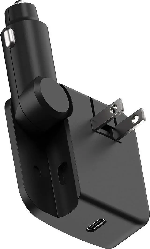 Alt view image 2 of 5 - Scosche 2-in-1 Compact 30W Power Delivery Travel Charger for Car & Home Black
