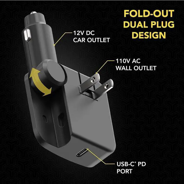 Main image of Scosche 2-in-1 Compact 30W Power Delivery Travel Charger for Car & Home Black