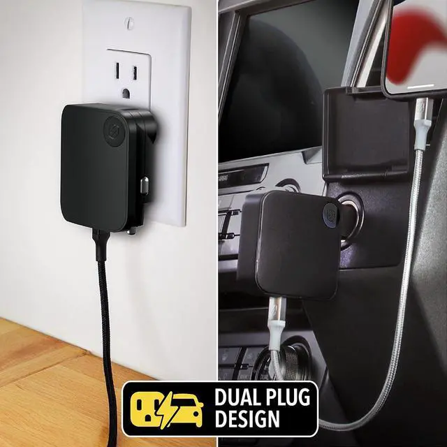 Alt view image 3 of 5 - Scosche 2-in-1 Compact 30W Power Delivery Travel Charger for Car & Home Black