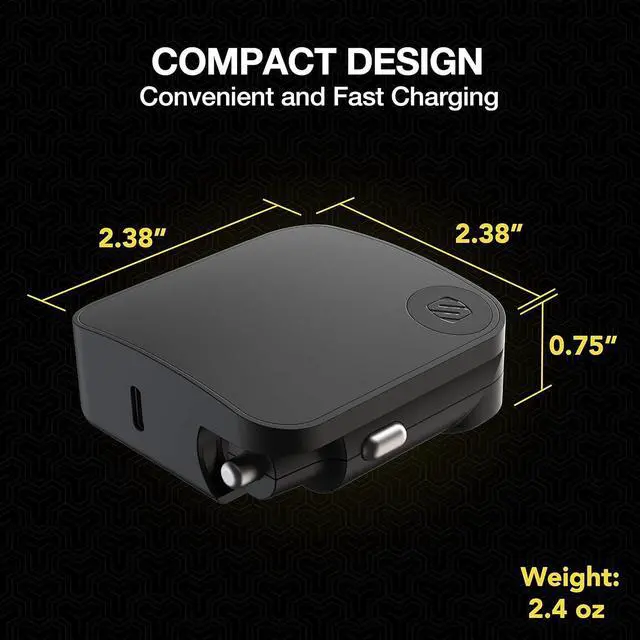 Alt view image 5 of 5 - Scosche 2-in-1 Compact 30W Power Delivery Travel Charger for Car & Home Black